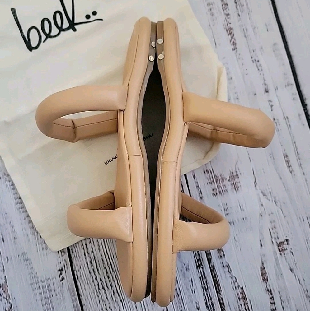 BEEK Leather Pintail Handmade Double Band Sandals Slide Size 9 NEW NIB - Picture 4 of 8